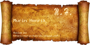 Murin Henrik névjegykártya